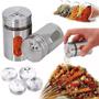 Imagem de Saleiro E Pimenteiro Vidro E Inox Com Visor 12 Unidades