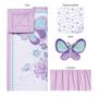 Imagem de Sammy & Lou Butterfly Meadow 4-Piece Baby Nursery Berço Bedding Set, Inclui Colcha, Lençol de Berço Embutido, Saia de Berço e Brinquedo de Pelúcia