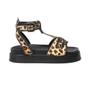 Imagem de Sandália Casual Flatform Feminino Fivela Animal Print Moda Super Confortável