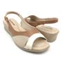 Imagem de Sandália Comfortflex Slingback Anabela Bege 2470405