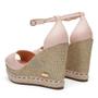 Imagem de Sandalia em Couro Salto Alto Anabela Sisal Casual Feminina Tira Fivela Conforto Mulher Elegante