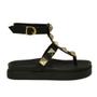 Imagem de Sandália Fashion Feminina com Fivela Ajustável Ecológico Desfile com Estilo Preto
