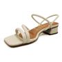 Imagem de Sandália Fem Vizzano Salto Bloco Pelica Off White 6454.108