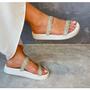 Imagem de Sandália Feminina Moleca Flatform Strass Branco Trançada 5469.123/133