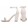 Imagem de Sandália Feminina Off White Manta Strass Prata Salto Grosso 9cm 2401B