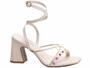 Imagem de Sandália Feminina Off White Salto Grosso 7,5cm 60-619A