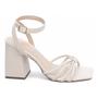 Imagem de Sandália Feminina Off White Salto Grosso 9cm 104E