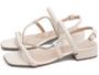 Imagem de Sandália Feminina Salto Baixo Saltinho Ajuste Fivela Manta Strass 2,5cm Off White Torricella