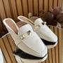 Imagem de Sandália Feminina Sapatilha Mule Bico Quadrado Detalhe Em Spike Tendencia Moda Sapato
