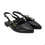 Imagem de Sandália Feminino Beira Rio Slingback Bico Fino Fivela Preto