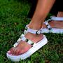 Imagem de Sandalia Flatform Feminina Papete Plataforma Spike Brilhante - 900 GG