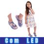 Imagem de Sandália Infantil Feminina Flat Led Luzinha Blogueira Moda