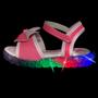 Imagem de Sandália Infantil Luzinha Menina Sola Led Laço Rosa MzShoes