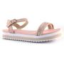 Imagem de Sandália Infantil Molekinha Flatform Tira Strass - Rosa