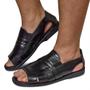 Imagem de Sandália Masculina Couro Legitimo Linha Extremo Conforto Granado - 888 - Preto