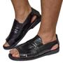 Imagem de Sandalia Masculina Couro Legitimo Linha Extremo Conforto Granado - Preto