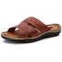 Sandália Masculina Couro Tira Larga Dia a Dia Conforto - Ranster Imagem de Sandália Masculina Couro Tira Larga Dia a Dia Conforto