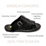 Imagem de sandalia masculina em couro com fivela flexivel ideal idoso antiderrapante