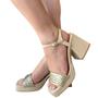 Imagem de Sandalia meia pata trançada salto bloco alma shoes 8255053