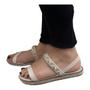 Imagem de Sandalia Moleca Feminina 5413.825 Brilhosa Flat Confortavel Papete Casual