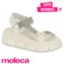 Imagem de Sandalia Moleca Original Feminino Sandalia Papete Flatform Rasteira Casual Tiras Com Strass Rasteirinha Fashion Conforto