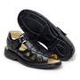 Imagem de Sandália Ortopédica Masculina Antistress Comfort Couro Preto