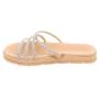 Sandalia Papete Feminina Moleca Original Delicada Tira Brilhante Strass Moderna Estilosa Confortavel Imagem de Sandalia Papete Feminina Moleca Original Delicada Tira Brilhante Strass Moderna Estilosa Confortavel