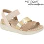 Imagem de Sandalia Papete Modare Original Elástico Gold Esporao Fascite Plantar Anatomica Lancamento Conforto Elegante Casual