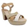 Sandália Plataforma Modare Tiras Ultra Conforto - Creme e Dourado Imagem de Sandália Plataforma Modare Tiras Ultra Conforto - Creme e Dourado