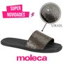 Imagem de Sandalia Rasteira Moleca Original Feminina Rasteirinha Flat Strass Casual Rasteira Chinelo Slide Lancamento Conforto Dia A Dia Fashion