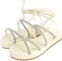 Imagem de Sandália  Rasteirinha De Amarração Papete Flatform Tiras De Amarrar Strass Blogueira Ref. 30/19