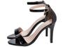 Imagem de Sandalia Salto 9,5cm  Elegancia Conforto Charme Verniz Preto