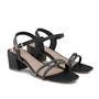 Imagem de Sandalia Salto Bloco Casual Com strass