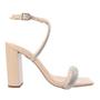 Imagem de Sandália Salto Grosso 9Cm Zurik Amendoa com Strass ER631