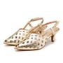 Imagem de Sandalia Scarpin Salto Baixo Slingback Bico Fino 6033 Ouro Light- Margarida