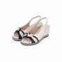 Imagem de Sandália Slingback Alice Anabela Off White com Preto