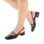 Imagem de Sandália Slingback Feminina Rasteira Sapatilha Confortável Bico Fino Fivela 1405