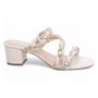 Imagem de Sandália Tamanco Feminino Off White Salto Grosso 4,5cm 2403B