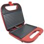Imagem de Sanduicheira e Grill Elétrica 750W Lanches Dupla Antiaderente Vermelha Inox 110V Amvox AMS 500 RED