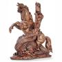Imagem de São Jorge com Cavalo e Dragão Ogum resina cor Cobre estatua grande