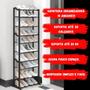 Imagem de Sapateira 10 Andares Vertical Grande Organizador de Sapatos Tênis Chinelos Multiuso Entrada Hall Quarto Closet Prática Resistente