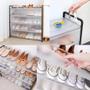 Imagem de Sapateira 5 prateleiras modular com porta armario organizador 20 pares sapatos quarto brinquedos comoda