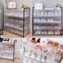Imagem de Sapateira 5 prateleiras modular com porta armario organizador 20 pares sapatos quarto brinquedos comoda