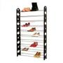 Imagem de Sapateira de chão 30 pares com 10 prateleiras empilhável organizador de calçados modular 
