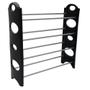 Imagem de Sapateira Desmontável de PVC Preto Shoe Rack para 12 pares de sapatos CBR01104