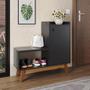 Imagem de Sapateira Shoes Banquinho Assento Nicho Decorativo Prateleiras Organizadoras 1 Porta 8 Pares Calçados Hall Entrada Quarto - RPM Móveis