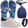 Imagem de Sapatenis Infantil Sapatilha Calce Facil Casual Social LIGHT + Mochila Chinelo Oculos Relogio