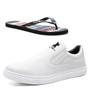 Imagem de Sapatênis Masculino Calce Fácil Slip On Polo Plus Adulto Juvenil Infantil + Chinelo