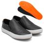 Imagem de Sapatênis Slip on Masculino Couro Legítimo Nobre Solado Costurado Tênis Casual + Palmilha Gel