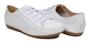 Imagem de Sapatenis Tenis Feminino Casual Couro Flay Elastico Branco